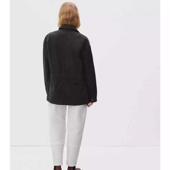 Everlane Cinchable Chore Jacket Cotton Canvas Black Sz Small MINIMALIST … - Picture 4 of 11